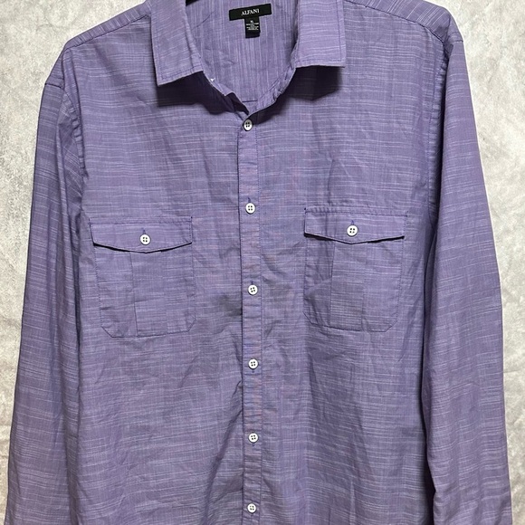 Alfani button up long sleeve purple shirt men’s XL‎ - Picture 1 of 9